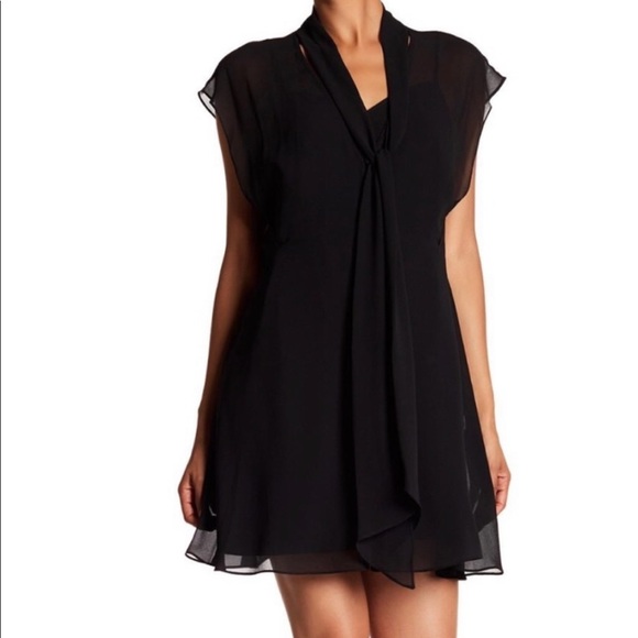 Haute Hippie Dresses & Skirts - Haute Hippie Sheer Tie Neck Bow Dress